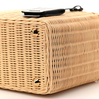 Prada Wicker Canvas Tote Naturale Black 12 of 12