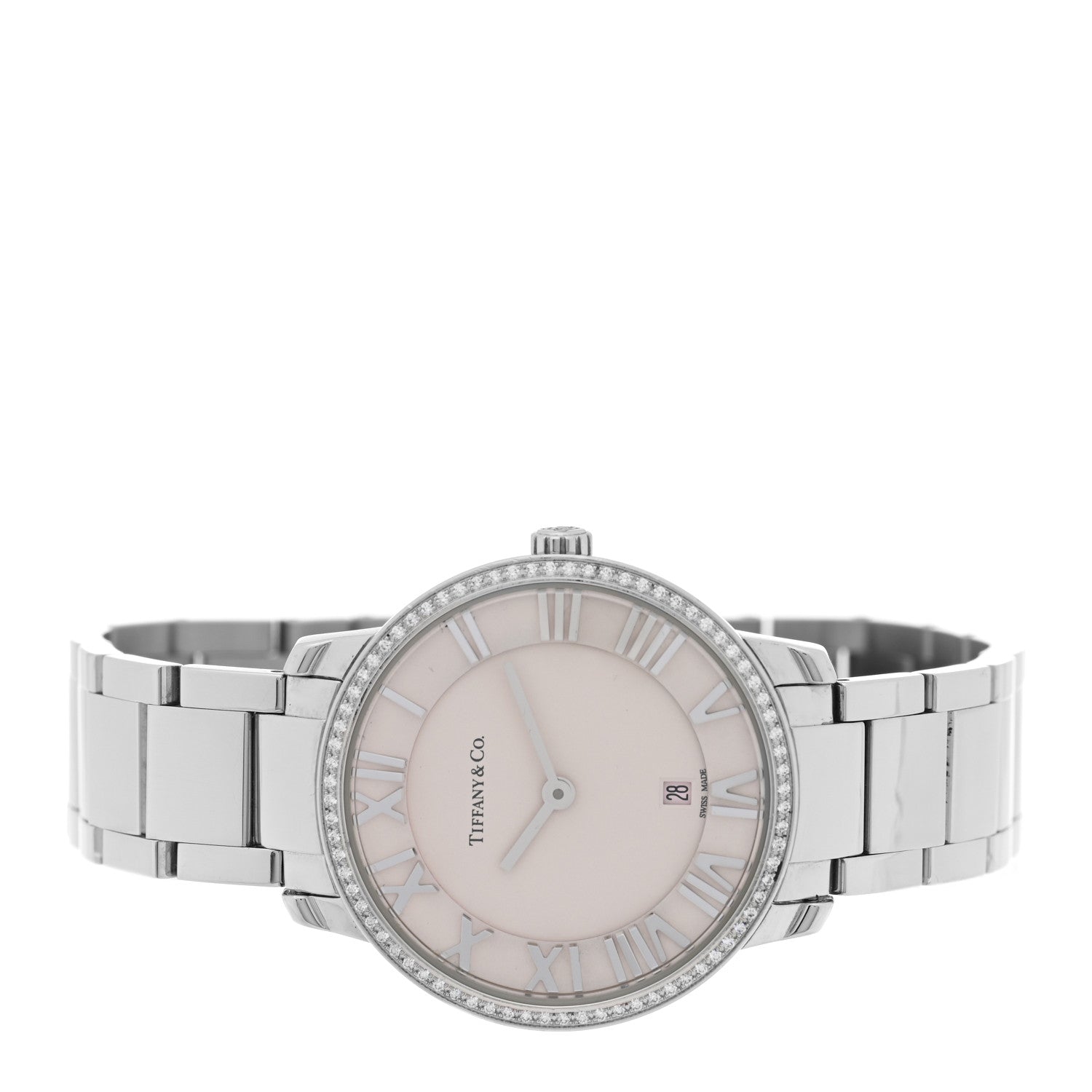 Tiffany Stainless Steel Diamond Bezel 31mm Atlas 2-Hand Quartz Watch 2 of 5