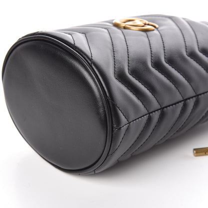 Gucci Calfskin Matelasse Mini GG Marmont 2.0 Bucket Bag Black 9 of 11