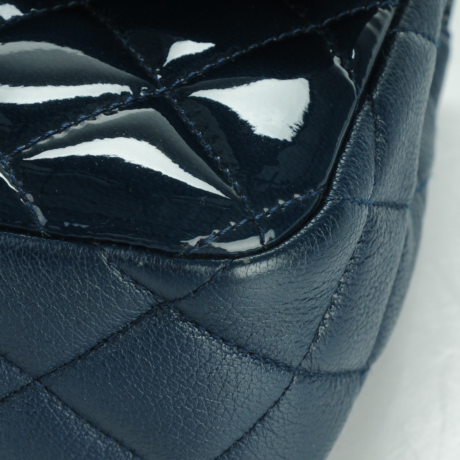 Chanel Patent Goatskin Quilted Medium CC Eyelet Flap Blue 8 of 10