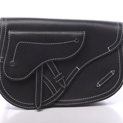 Christian Dior X KAWS Grained Calfskin Saddle Pouch Black 9 of 9