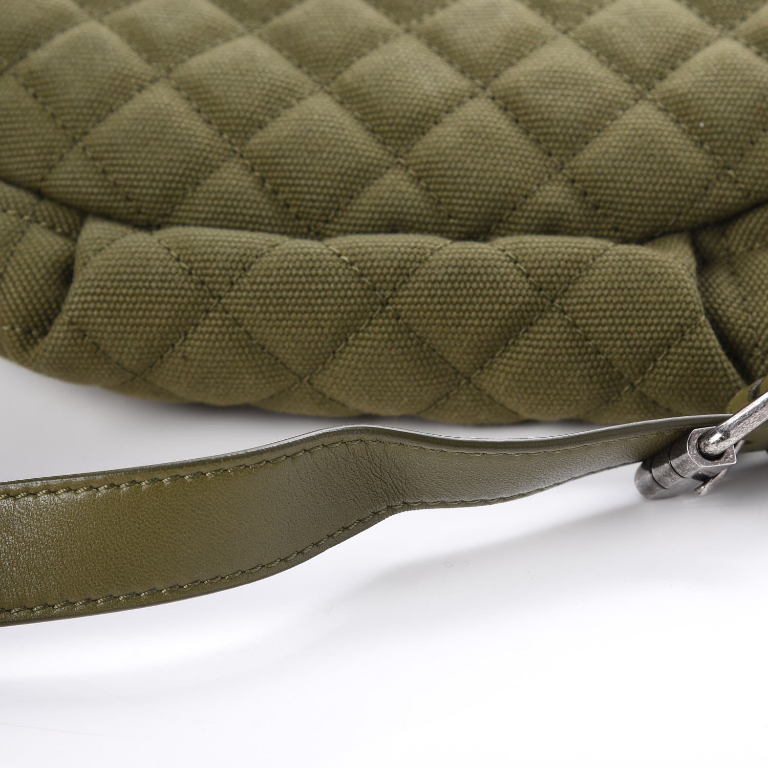 Chanel Canvas Lambskin Quilted Coco Cuba Charms Waist Bag Khaki 13 of 14