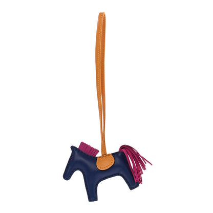 Hermes Milo Lambskin Grigri Rodeo Horse Bag Charm PM Bleu Saphir Rose Pourpre Bouton D'Or 1 of 4
