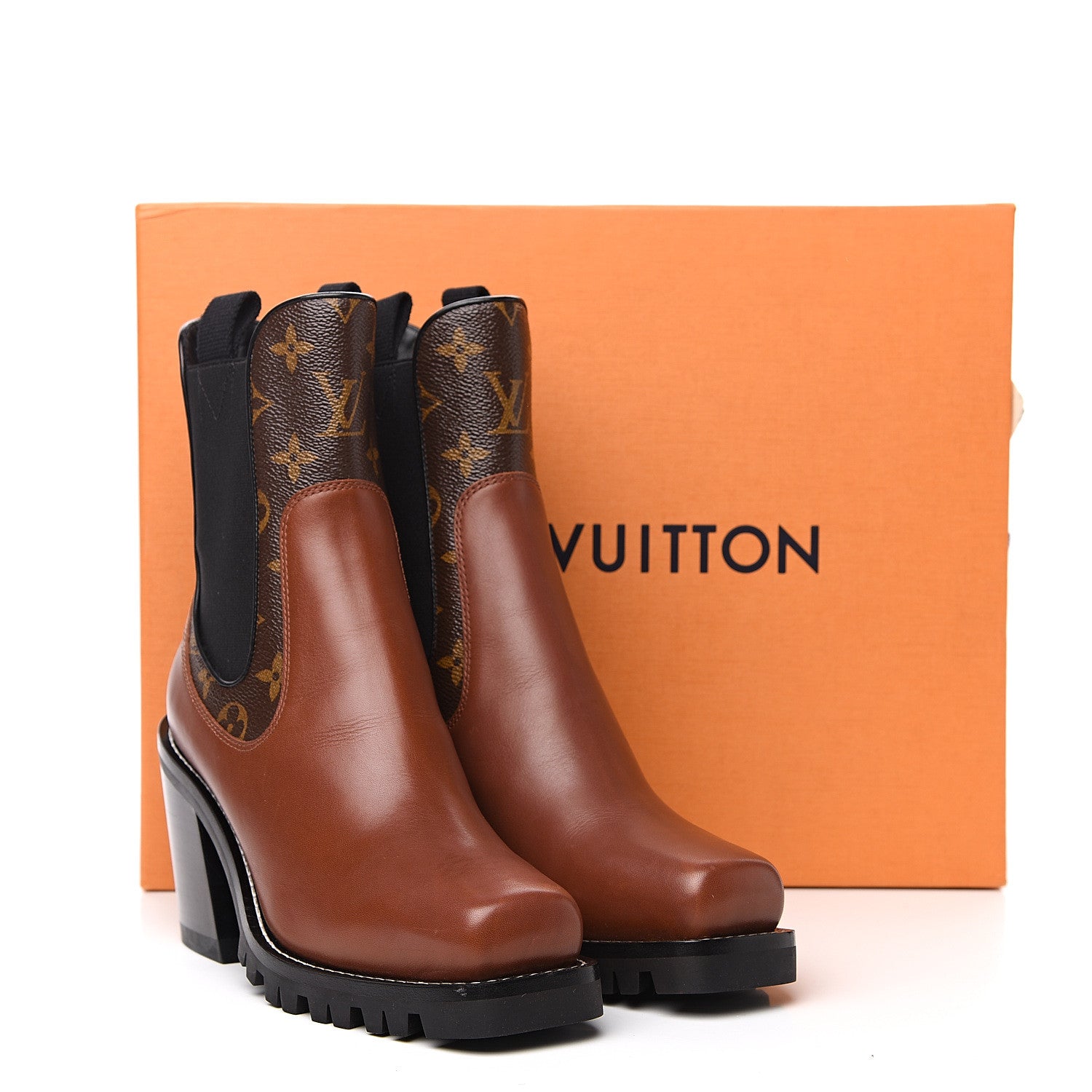Louis Vuitton Calfskin Monogram Limitless Ankle Boots 38 Cognac 11 of 11