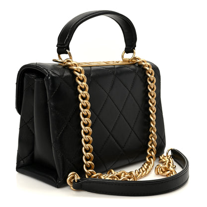 Chanel Lambskin Quilted Small Trendy Spirit Top Handle Bag Black 3 of 10