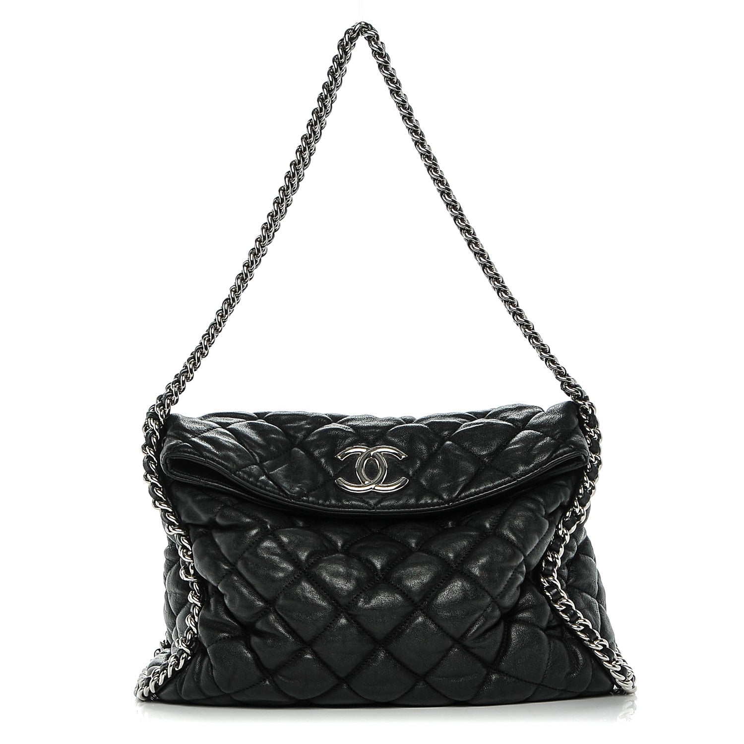 Chanel Washed Lambskin Chain Around Hobo Black 1 of 7