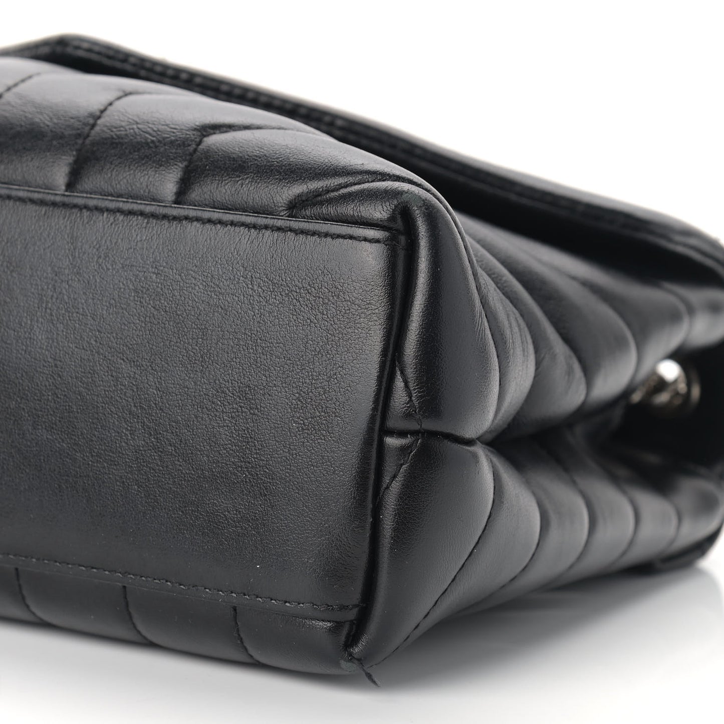 Calfskin Y Quilted Monogram Small Loulou Chain Satchel Black