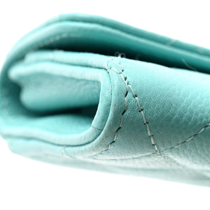 Chanel Caviar Quilted Flap Card Holder Wallet Turquoise 9 of 11