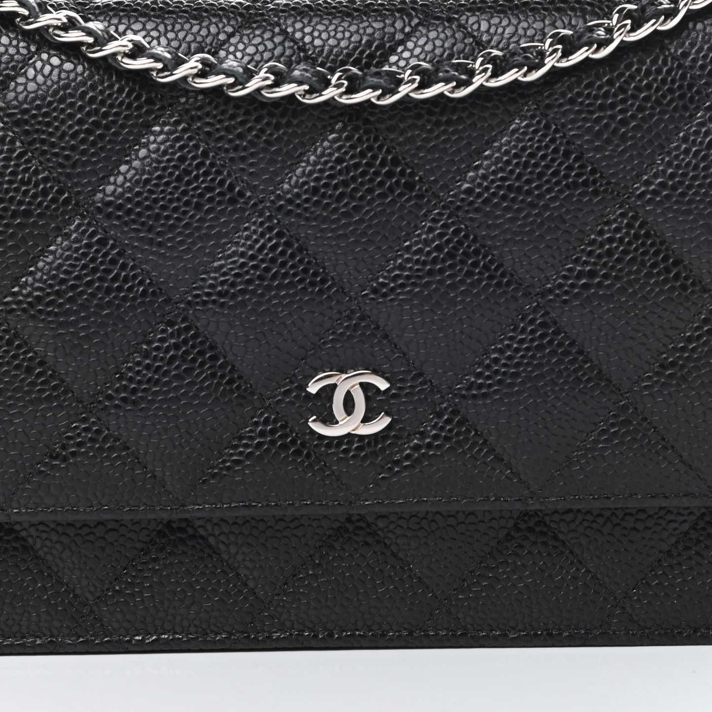 Caviar Quilted Wallet On Chain WOC Black