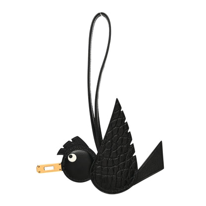 Hermes Swift Alligator Birdy Bag Charm Black 1 of 4