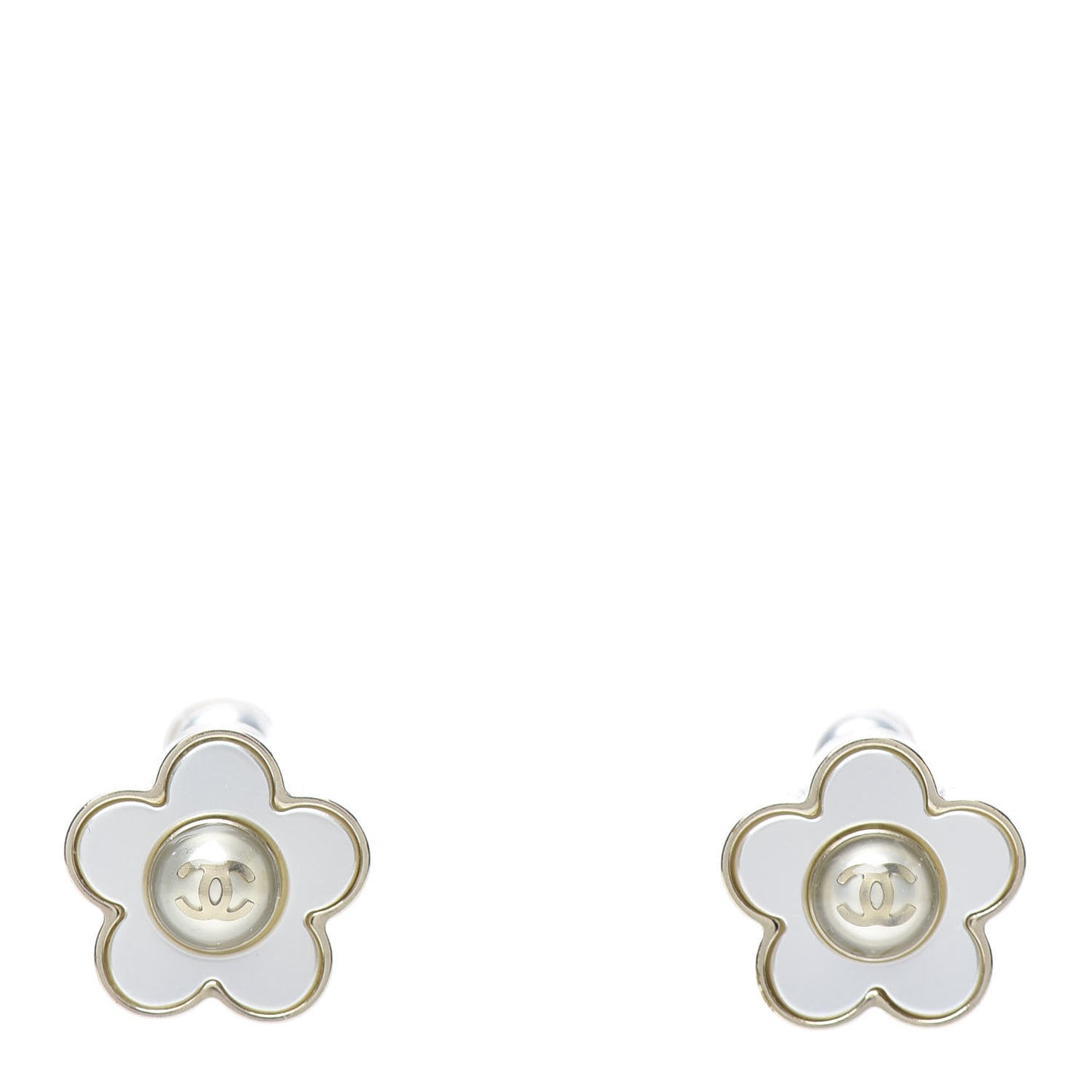 Pearl CC Camellia Earrings Gold