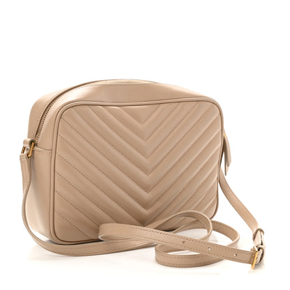 Saint Laurent Calfskin Matelasse Monogram Lou Camera Bag Dark Beige 3 of 12