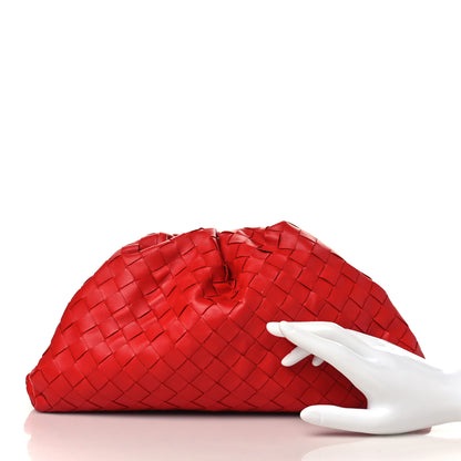 Bottega Veneta Nappa Maxi Intrecciato The Pouch Oversized Clutch Bright Red 3 of 10
