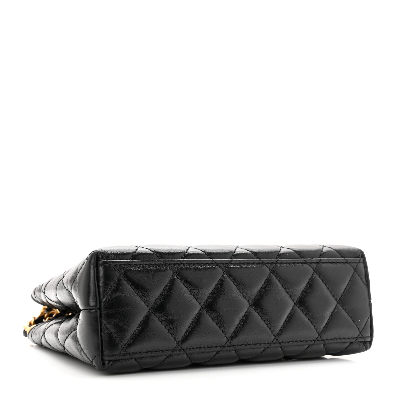Chanel Shiny Aged Calfskin Quilted Nano Kelly Shopper Black 4 of 13