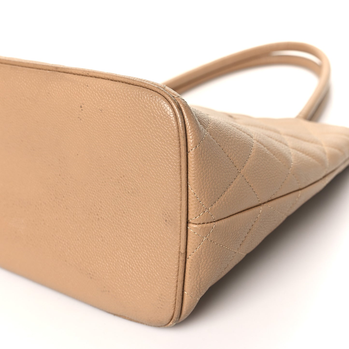 Caviar Quilted Medallion Tote Beige