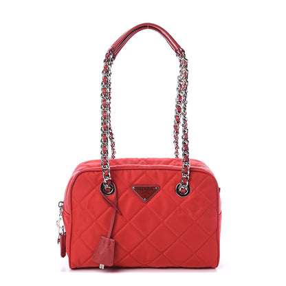 Prada Nylon Tessuto Impuntu Quilted Shoulder Bag Rosso 1 of 8