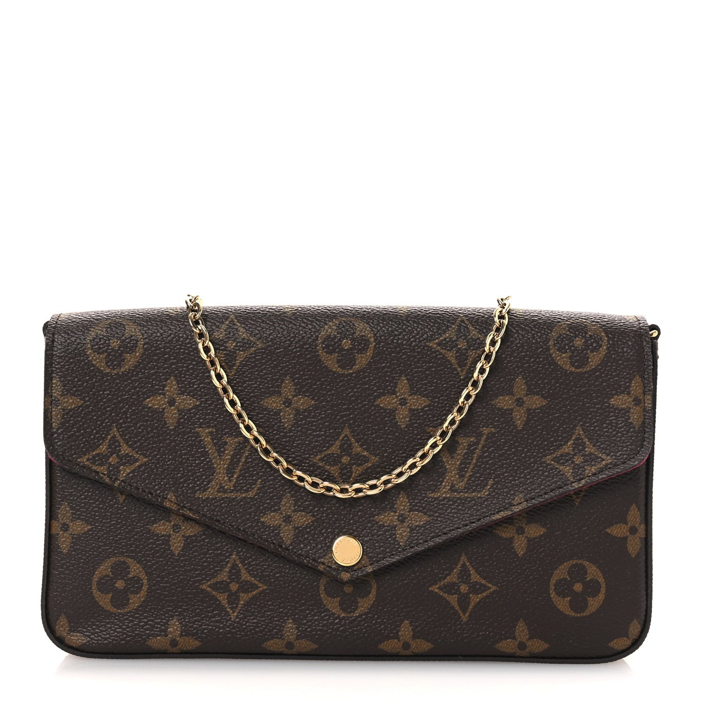 Monogram Pochette Felicie Chain Wallet Fuchsia