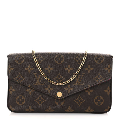 Louis Vuitton Monogram Pochette Felicie Chain Wallet Fuchsia 1 of 12
