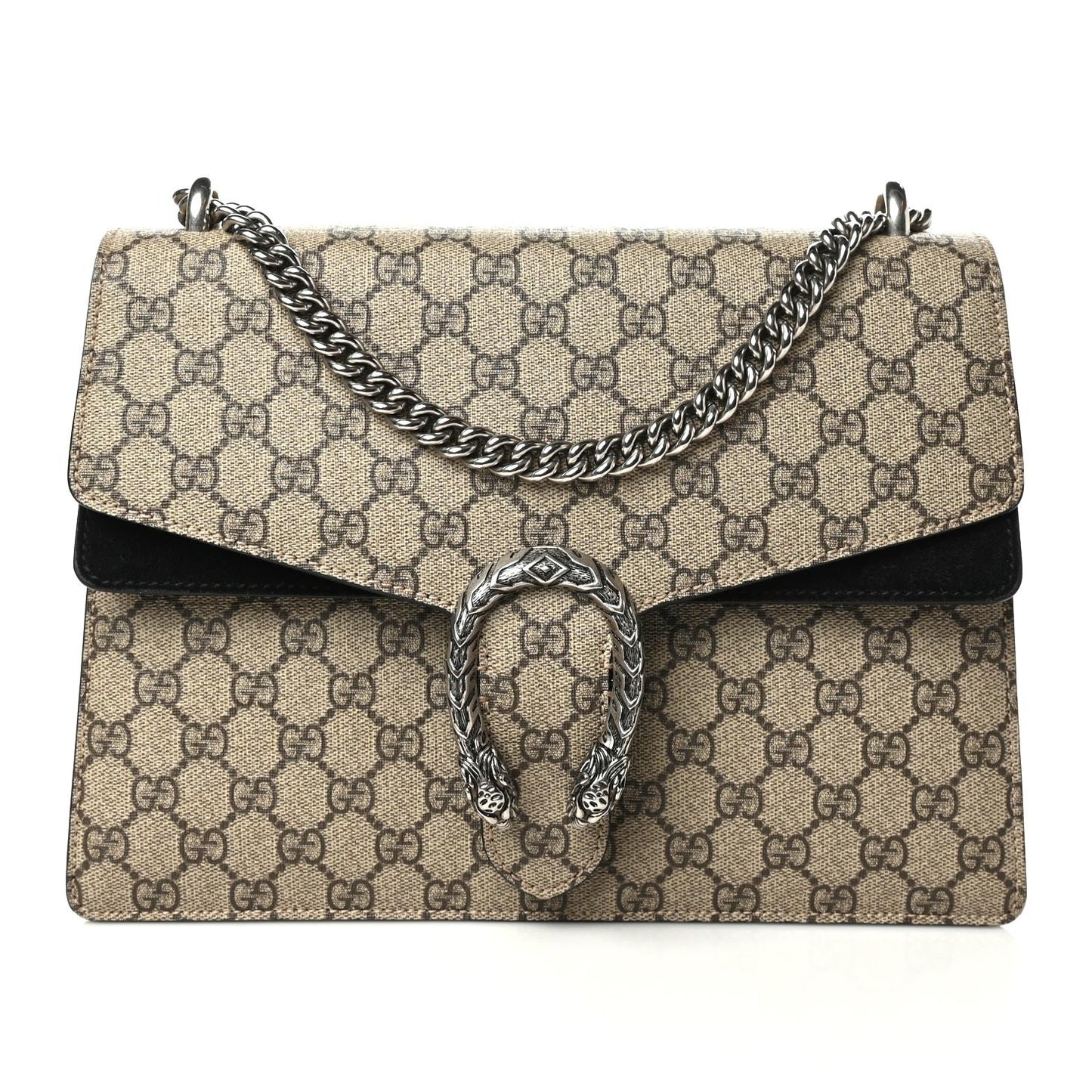 GG Supreme Monogram Medium Dionysus Shoulder Bag Black