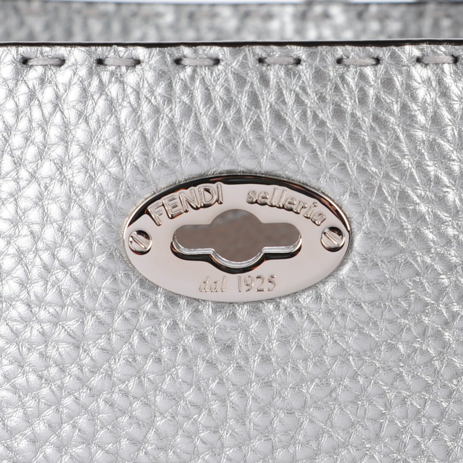Fendi Cuoio Romano Lux Selleria Carla Shopping Tote Argento 9 of 9