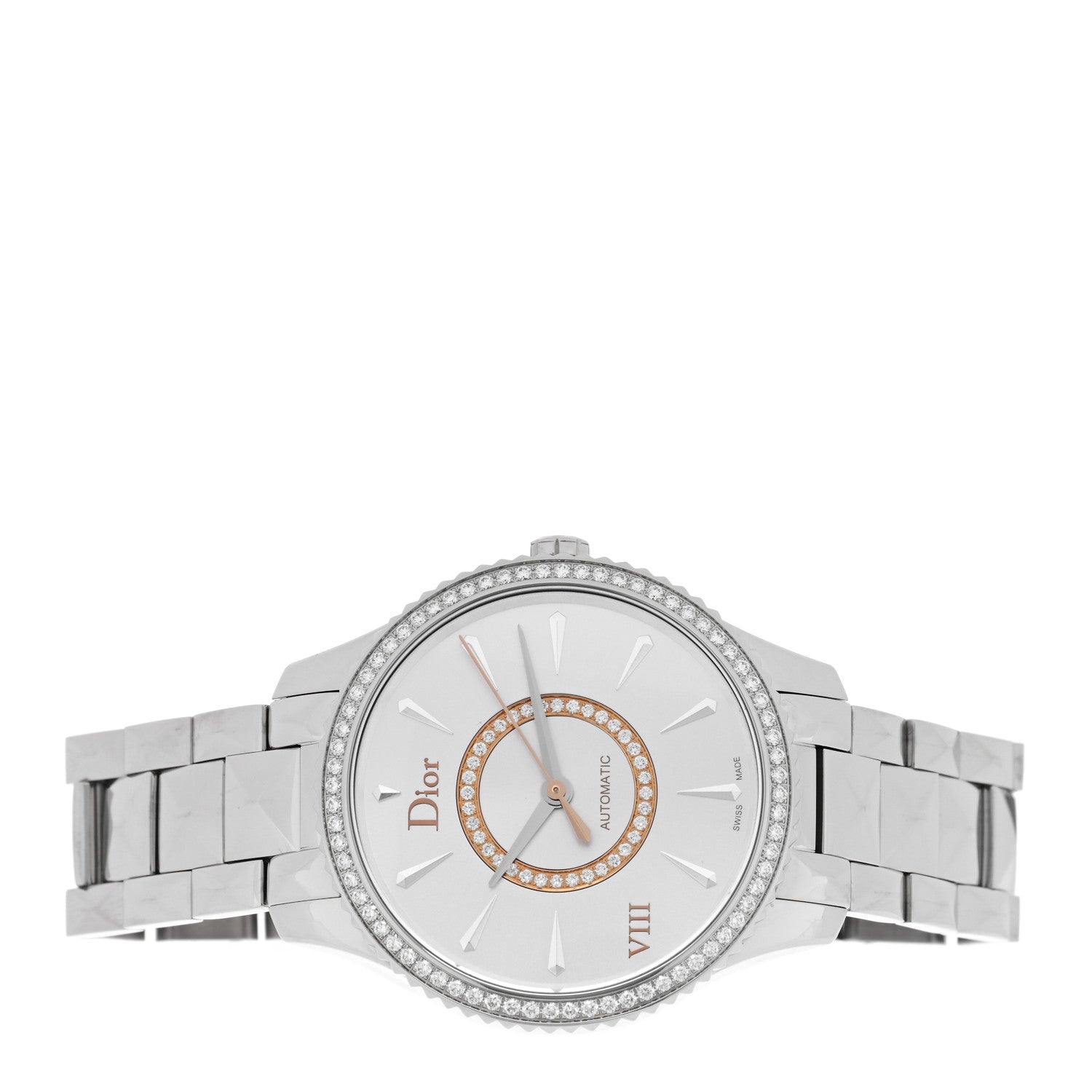 Christian Dior Stainless Steel Diamond Bezel 36mm Dior VIII Montaigne Automatic Watch 2 of 5