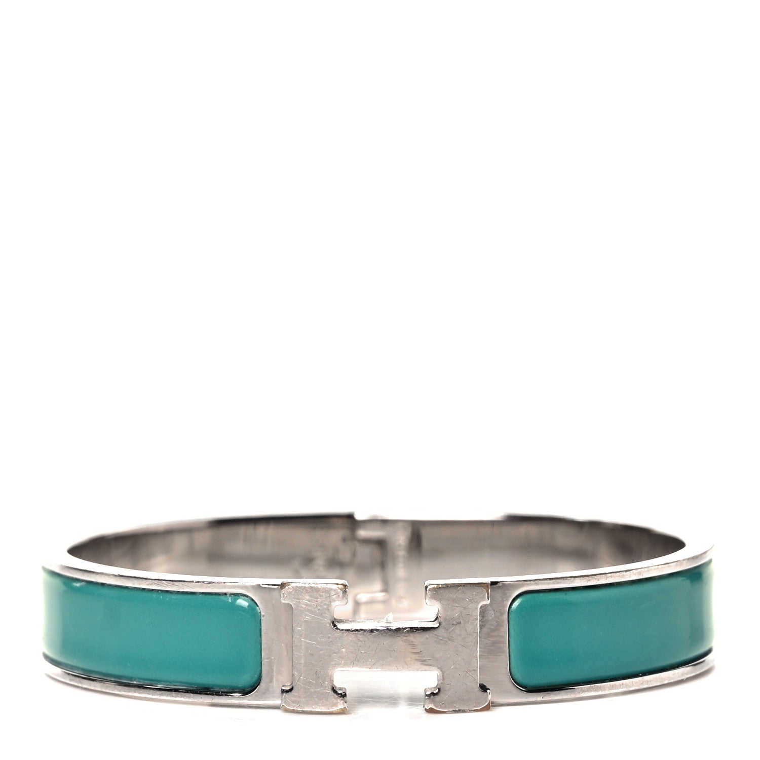 Hermes Enamel Narrow Clic Clac H Bracelet PM Emeraude 1 of 4