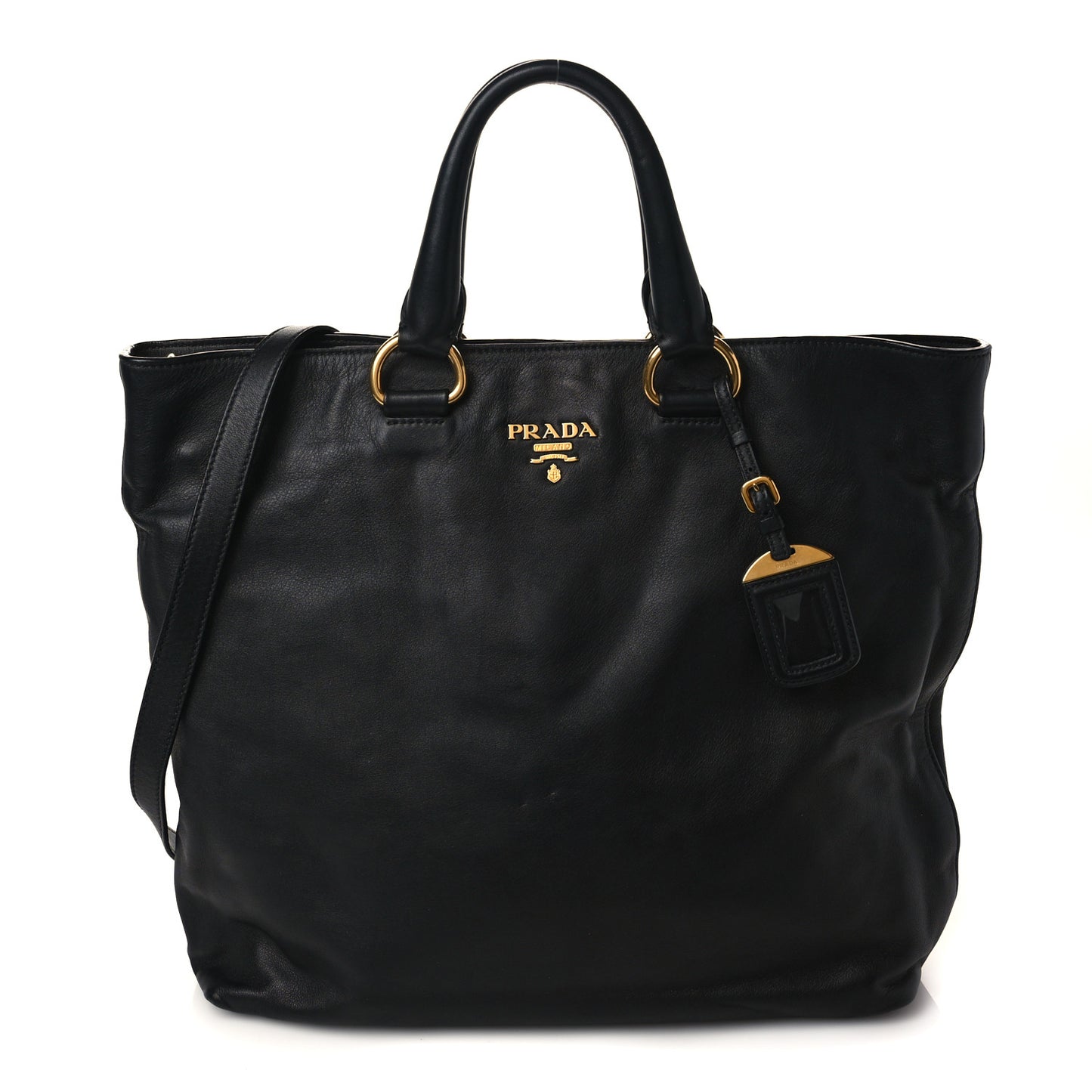 Soft Calf Shopping Tote Black