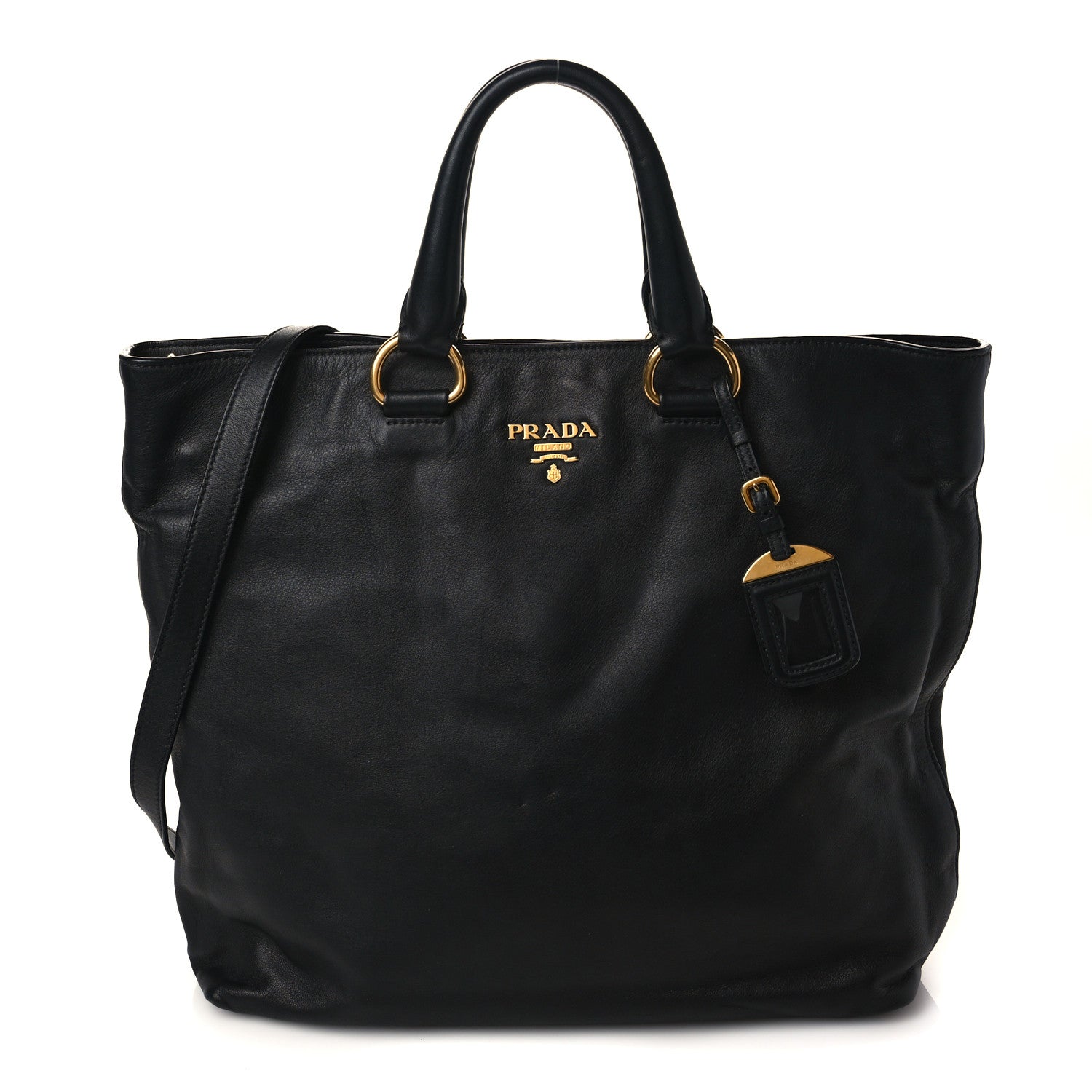 Prada Soft Calf Shopping Tote Black 1 of 6
