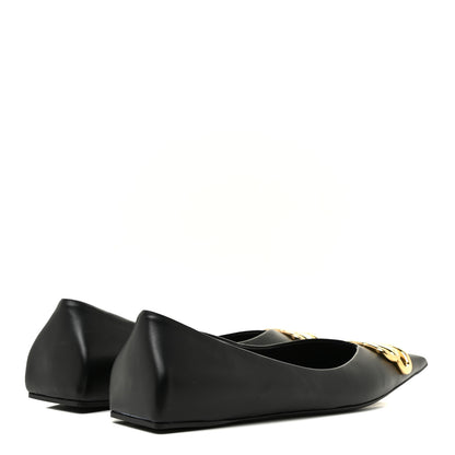 Balenciaga Calfskin BB Knife Pointy Toe Ballerina Flats 38.5 Black 4 of 12