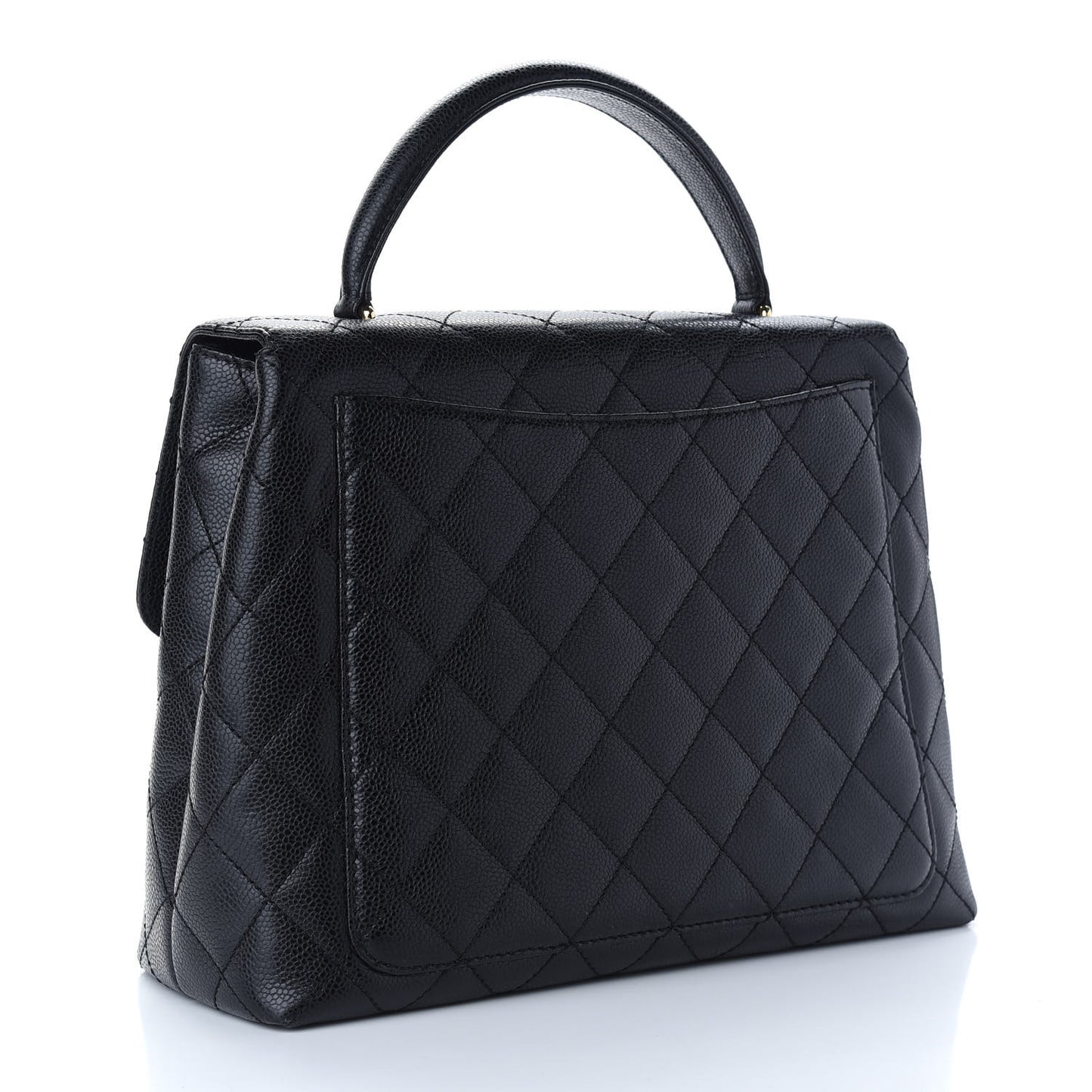 Caviar Quilted Jumbo Kelly Flap Black