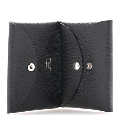 Hermes Epsom Calvi Duo Card Case Black 5 of 8