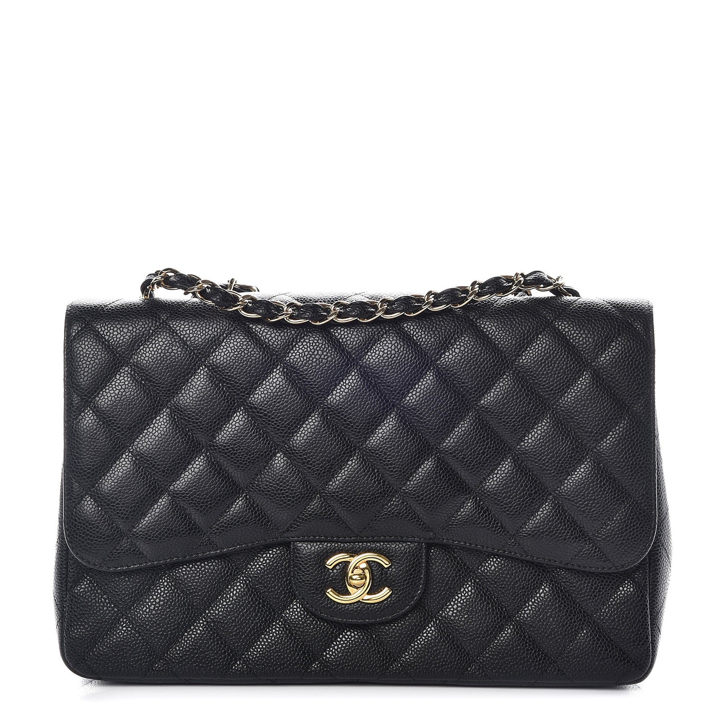 Caviar Quilted Jumbo Single Flap Black
