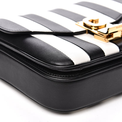 Celine Shiny Calfskin Stripes Small C Bag Black 6 of 8