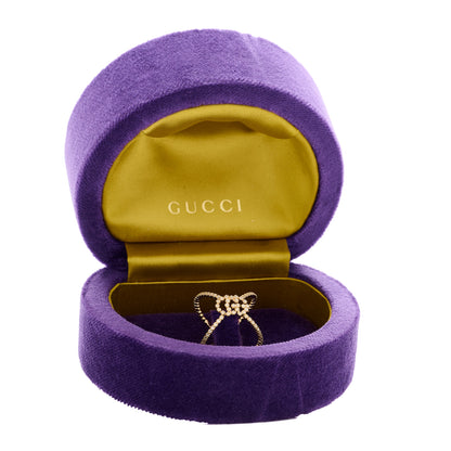 Gucci 18K Yellow Gold Diamond GG Running X Ring 52 6 6 of 6