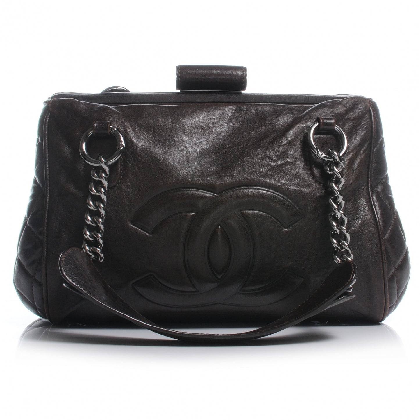 Calfskin Small Perfect Day Tote Dark Brown