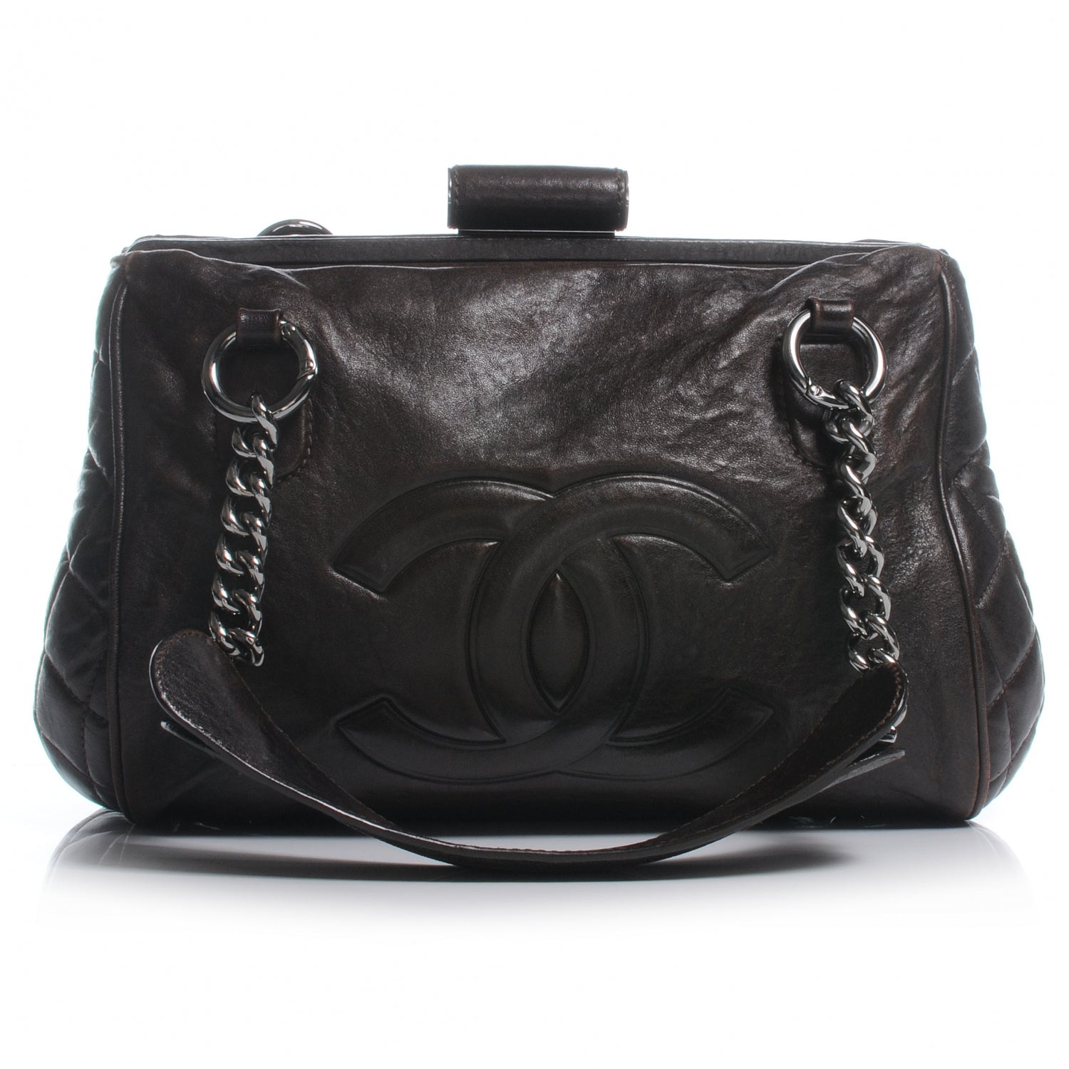 Chanel Calfskin Small Perfect Day Tote Dark Brown 1 of 8