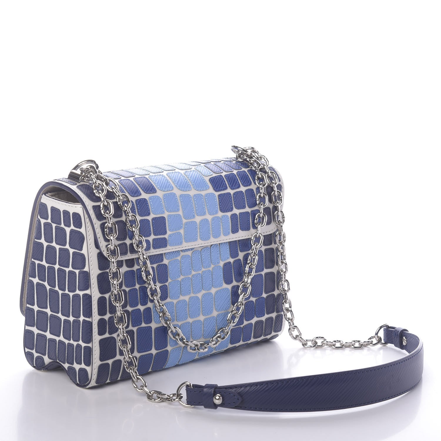 Louis Vuitton Epi Savane Twist Shoulder Bag MM Blue 3 of 9