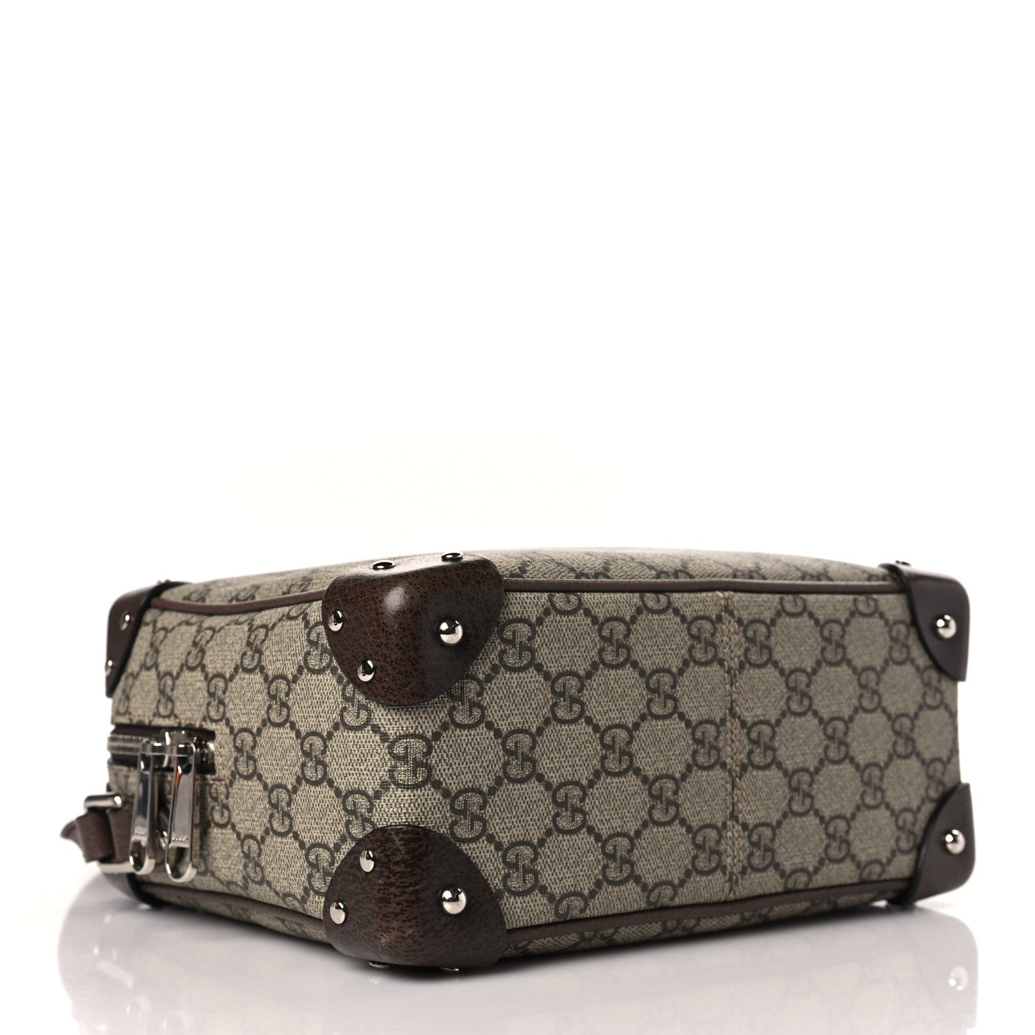 Gucci GG Supreme Monogram Textured Calfskin Square Messenger Bag Beige Ebony New Acero 4 of 9