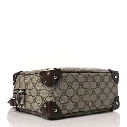 Gucci GG Supreme Monogram Textured Calfskin Square Messenger Bag Beige Ebony New Acero 4 of 9