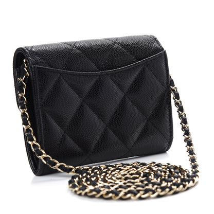 Chanel Caviar Quilted Flap Card Holder On Chain Black 3 of 13