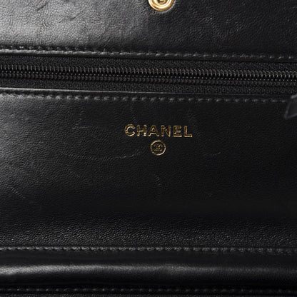 Chanel Lambskin Quilted Boy Wallet On Chain WOC Black 9 of 13