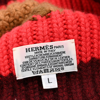 Hermes Cashmere Detroit Beanie Hat L Beige Bordeaux 6 of 6
