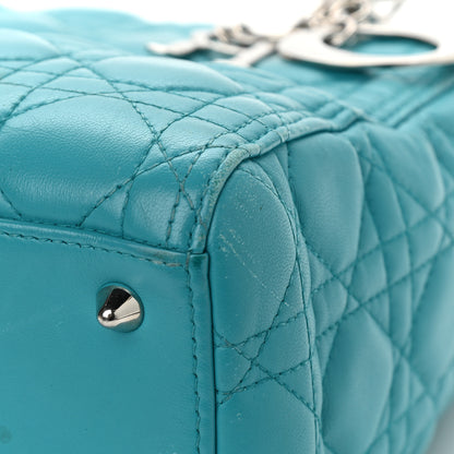 Christian Dior Lambskin Cannage Medium Lady Dior Turquoise 10 of 20