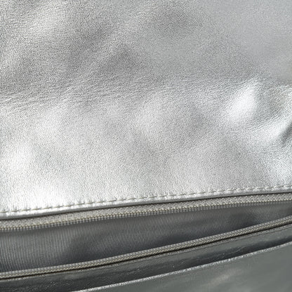 Chanel Metallic Lambskin Quilted Maxi Single Flap Silver 23 of 27