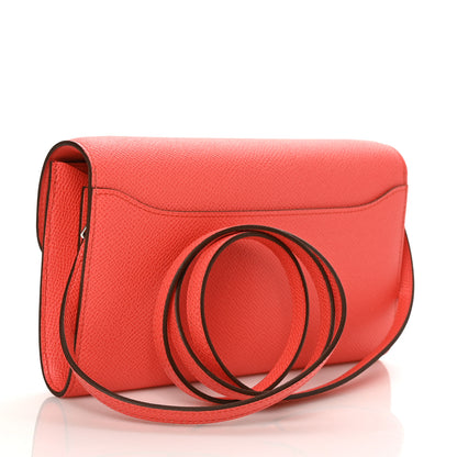 Hermes Epsom Enamel Constance Wallet To Go Rose Texas Rouge De Coeur 3 of 10