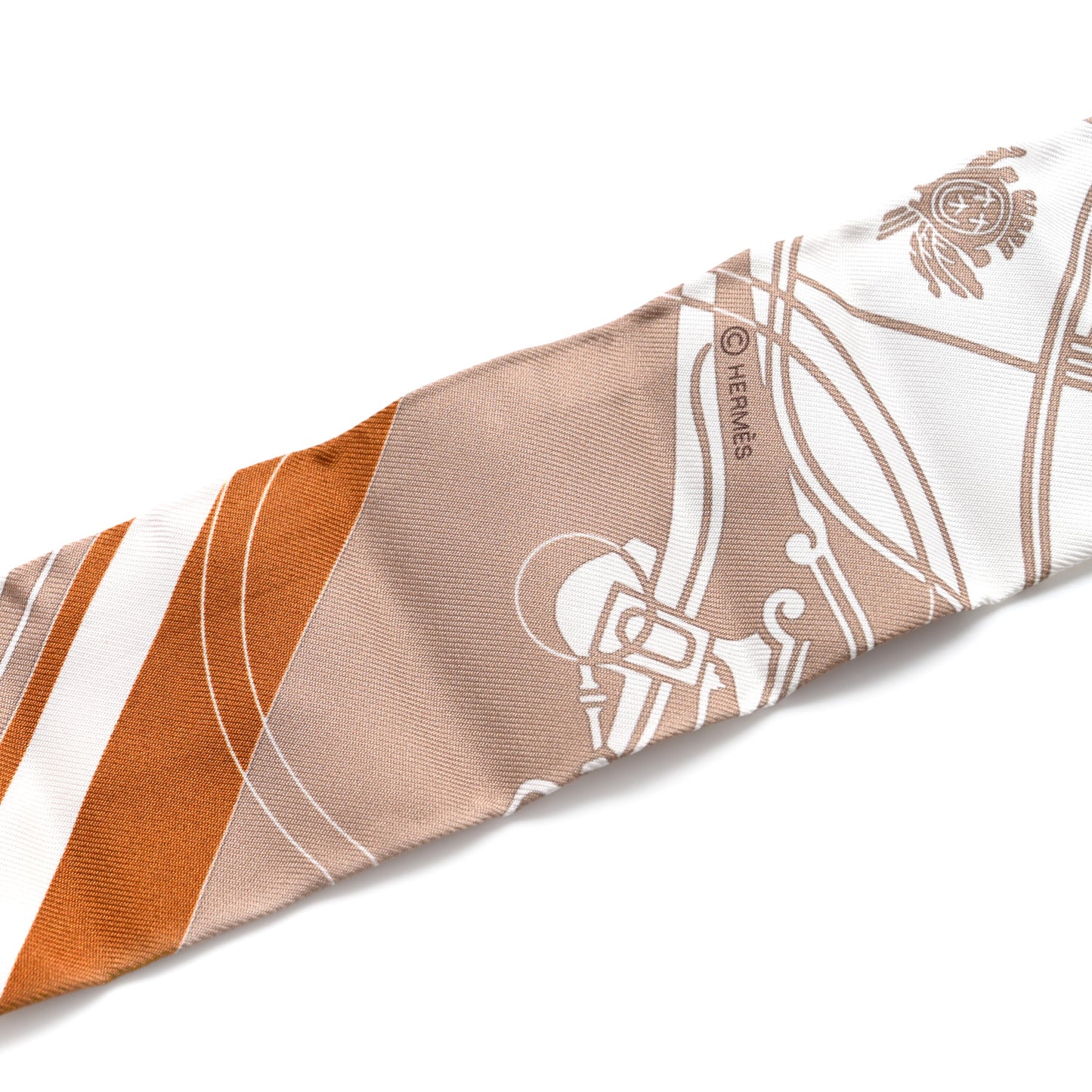 Silk Ex-Libris Twilly Beige White Caramel