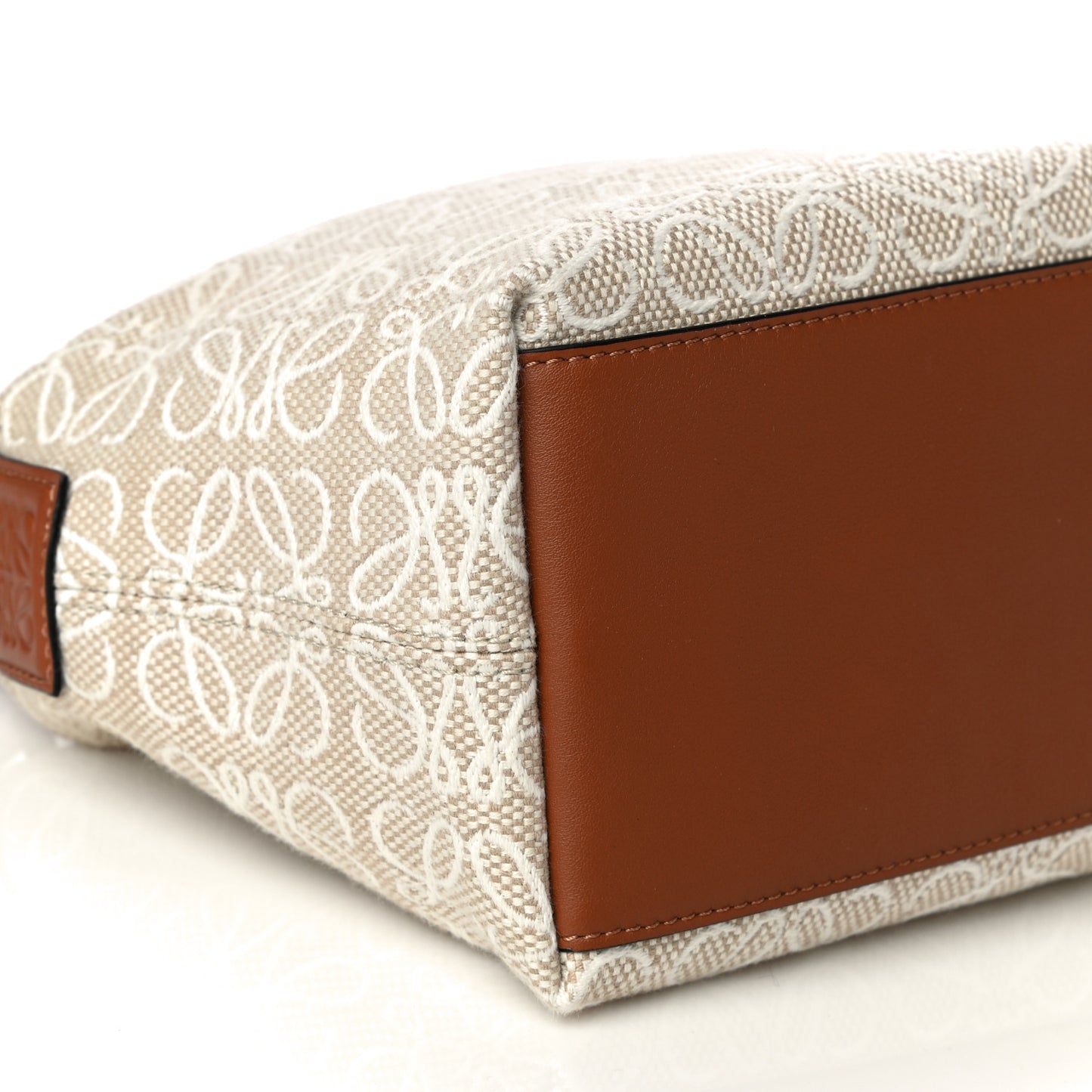 Jacquard Anagram Calfskin Small Cubi Bag Ecru Tan