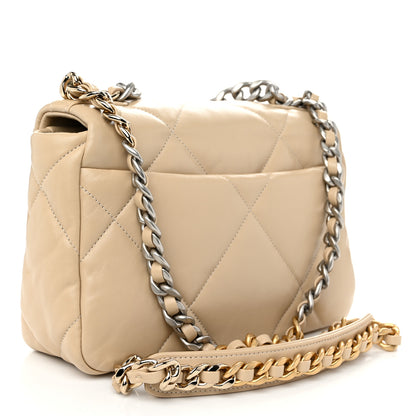 Chanel Lambskin Quilted Medium Chanel 19 Flap Light Beige 3 of 10