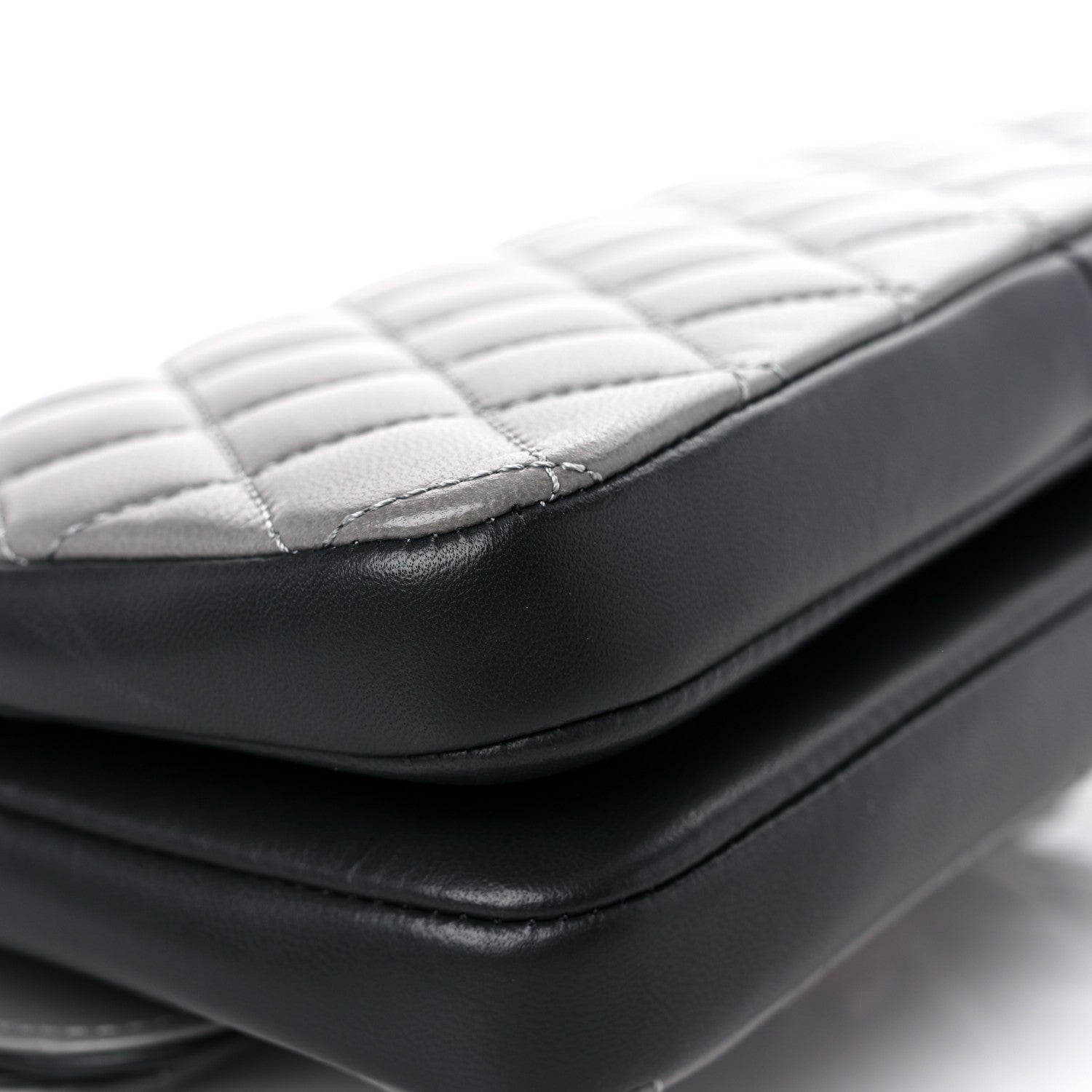 Chanel Lambskin Quilted Small CC Chic Flap Grey Dark Navy 11 of 15