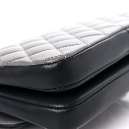 Chanel Lambskin Quilted Small CC Chic Flap Grey Dark Navy 11 of 15